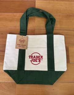 Trader Joe's ミニトートバッグ　緑のサムネイル