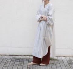 ノアル　NOAHL  ロングシャツワンピース　ストライプのサムネイル
