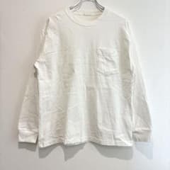 GU ジーユー クルーネック【L】ロングTシャツ ロンT 長袖 ポケット付 白のサムネイル