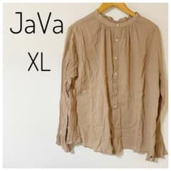 【良品】JaVa 綿100% ベージュ ブラウス XLサイズのサムネイル