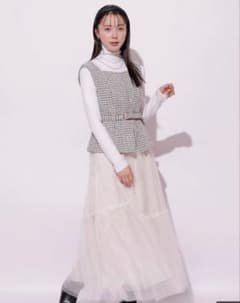 新品タグ付き】Mystrada ジレドッキングワンピース 特殊ホワイト