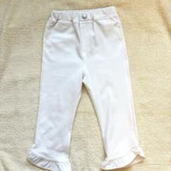 petit mainホワイトフリル裾デニムパンツ　120cm 女の子のサムネイル