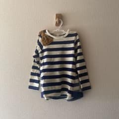 キッズ 女の子 ボーダー リボン トップスのサムネイル