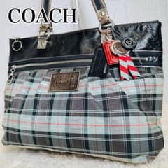美品 COACH POPPY タータンチェック トートバッグ Y2K A4可 - メルカリ
