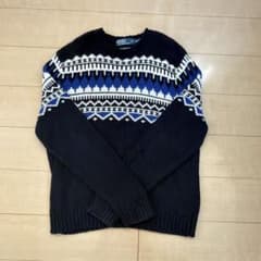 ポロラルフローレン カシミヤ混 フェアアイル柄 ニット・セーター XL