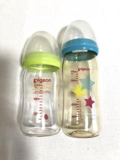 ピジョン母乳実感　哺乳瓶2本セット　160mlガラス瓶　240mlプラスチックのサムネイル