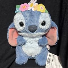 新品タグ付き　スティッチ ぬいぐるみ 花の冠付き