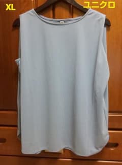 【新品未使用品】ユニクロ クレープジャージーT ノースリーブのサムネイル