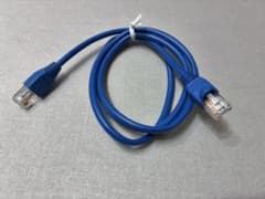 Cat5 LANケーブル 0.9mブルー コネクタ保護カバー付きのサムネイル
