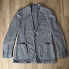 【秋冬】LARDINI　ラルディーニ 千鳥格子　 ネイビージャケット　48 極美品｜48】LARDINIラルディーニ 千鳥格子ブルー×ネイビージャケット