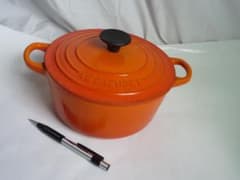 LE CREUSET 両手鍋 ココットロンド 18cm オレンジ 鋳物ホーロー