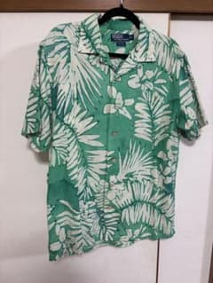 90s 00s ラルフローレン 総柄開襟 アロハシャツ　オーブンカラー　半袖 90s 00s ラルフローレン 総柄開襟 アロハシャツ オーブンカラー 半袖