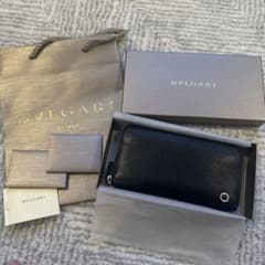 ブルガリ BVLGARI 長財布 ブラック レザー バイカラーのサムネイル