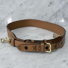 MCM エムシーエム ロゴ ショルダーストラップ バッグ ベルト 金 