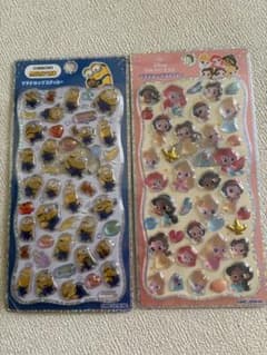 ミニオン　ディズニープリンセス プチドロップステッカー 2種セットのサムネイル