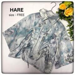 HARE＊ハレ ARTflowerレースアップシャツ 花柄 ブラウス - メルカリ