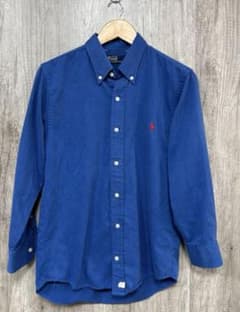 Ralph Lauren 青 長袖 ボタンダウンシャツ Lのサムネイル
