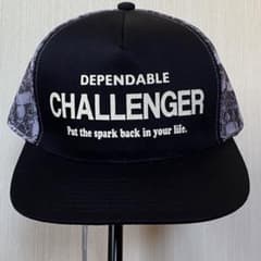 ①チャレンジャー SKULL PRINTED MESH CAP BLACKのサムネイル