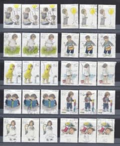 【使用済み切手】童画のノスタルジー・第１集・酒井駒子・１０種×３組・３０枚のサムネイル