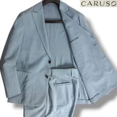 J7318 未使用 カルーゾ HOUDINI生地サマーセットアップ ブルー系50 J7318 未使用 カルーゾ HOUDINI生地サマーセットアップ ブルー系50