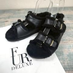 FUR DELUXE 名作 ファーサンダル 39 入手困難 オールブラック m23177464789_1.jpg?1755253603