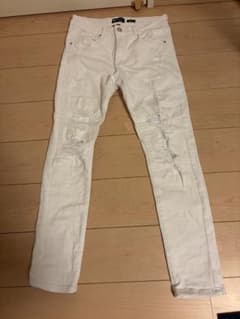 WAIMEA ホワイト ダメージデニムパンツ dripのサムネイル