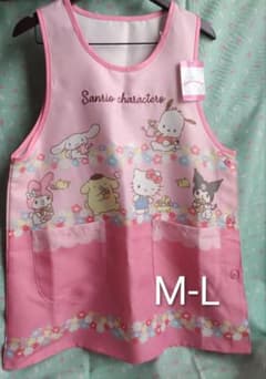 新品 Sanrio サンリオキャラクターズ エプロン ピンク M-Lのサムネイル