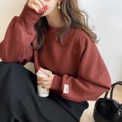 配色ステッチクロップド丈プルオーバーのサムネイル