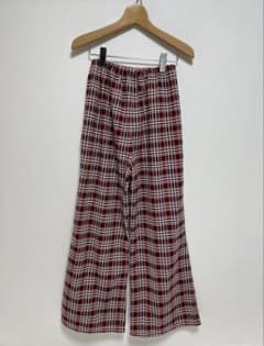 vintage 70s ポリパンツ フレアパンツ カラフル チェックのサムネイル