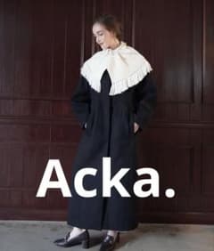 acka. knit muffler long coat - メルカリ