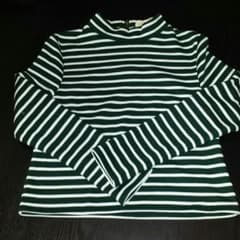 着用なし♡裏起毛！ハイネックボーダーカットソー♡のサムネイル