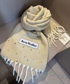 Acne Studios クリームイエロー ドット模様 マフラー - メルカリ