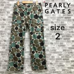 PEARLY GATES ドットカモ柄 レディースゴルフウェアパンツ サイズ2