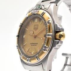 稼働品 TAG HEUER メンズ腕時計 200m コンビ デイト ゴールド