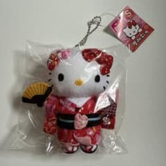 ハローキティ ぬいぐるみ マスコット 着物 扇子のサムネイル