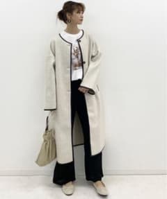【美品】ダブルフェイスパイピングコートのサムネイル