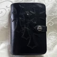 クロムハーツ アジェンダ セメタリー クロスパッチ 手帳 レザー クロス