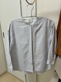 UNIQLO ストライプ バンドカラーシャツ 長袖 Sのサムネイル