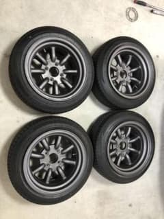 ワタナベ Rタイプ 4本セットタイヤ付き美品のサムネイル