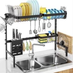 ブラック食器スタンド 85cm-105cm調整可能のサムネイル