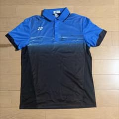YONEX ポロシャツ ブルー ブラック Lサイズのサムネイル