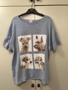 Sleigh 犬柄 ニット 半袖 Tシャツ ライトブルー　サマーニット　セーターのサムネイル