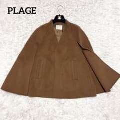 Plage ハミルトン ケープ コート ポンチョ キャメル ウール ノーカラー m23227941501_1.jpg?1762652252