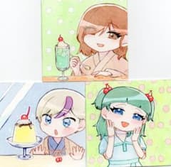 【3枚セット】手描きイラスト 水彩　原画　創作のサムネイル
