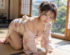 【W003】AI美女 画像 L版 写真プリント 生写真 作品 ポスター 和服のサムネイル