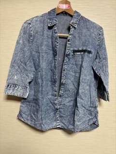 Blistorm デニムシャツ ケミカルウォッシュ 七分袖のサムネイル
