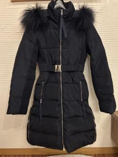 【美品】MAX&Co. 2wayファーダウンコート Aライン 40 ブラック 美品 Max&co ダウンコート Aライン ベルト 金具 2way ファー取外可