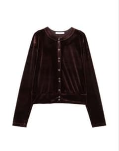 【正規品・新品】ETRE TOKYO　リングドットベロアトップス　ブラウン ETRE TOKYO（エトレトウキョウ） リングドットベロアトップス