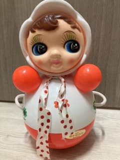 昭和レトロ　当時物　おきあがりこぼし　フラワー　 キャネロン　レア　アンティーク