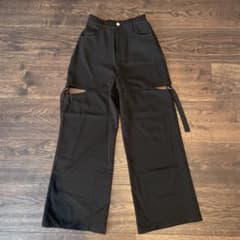 ブラックカットアウトワイドパンツのサムネイル